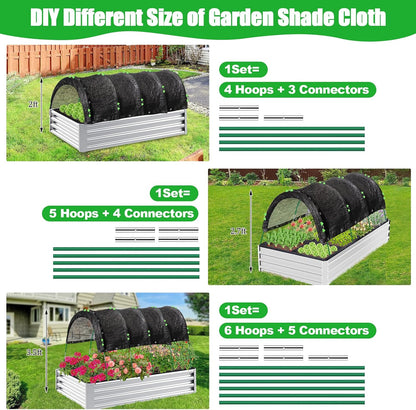 6.5 X 5FT 75% Garden Shade Cloth with Hoops, Plant Shade Cloth Garden