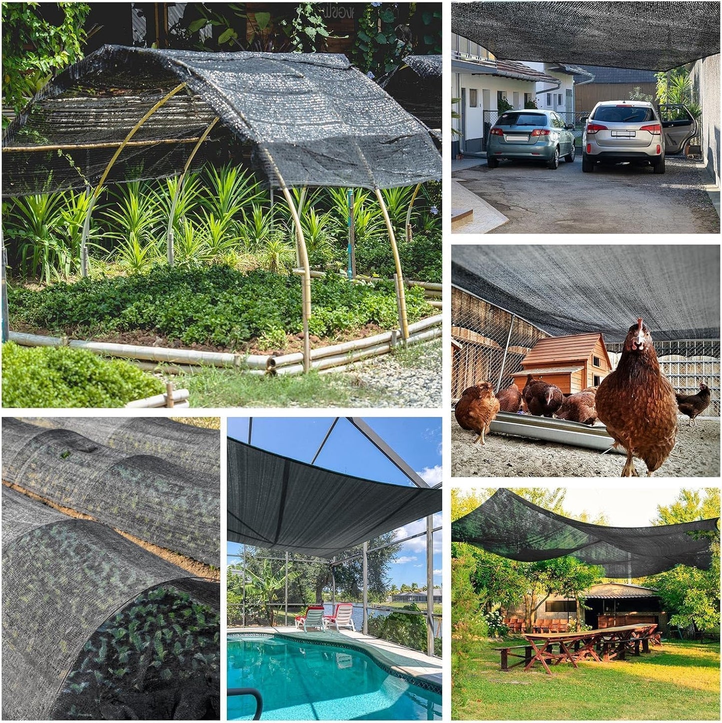6.5 X 5FT 75% Garden Shade Cloth with Hoops, Plant Shade Cloth Garden