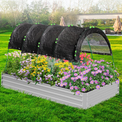 6.5 X 5FT 75% Garden Shade Cloth with Hoops, Plant Shade Cloth Garden