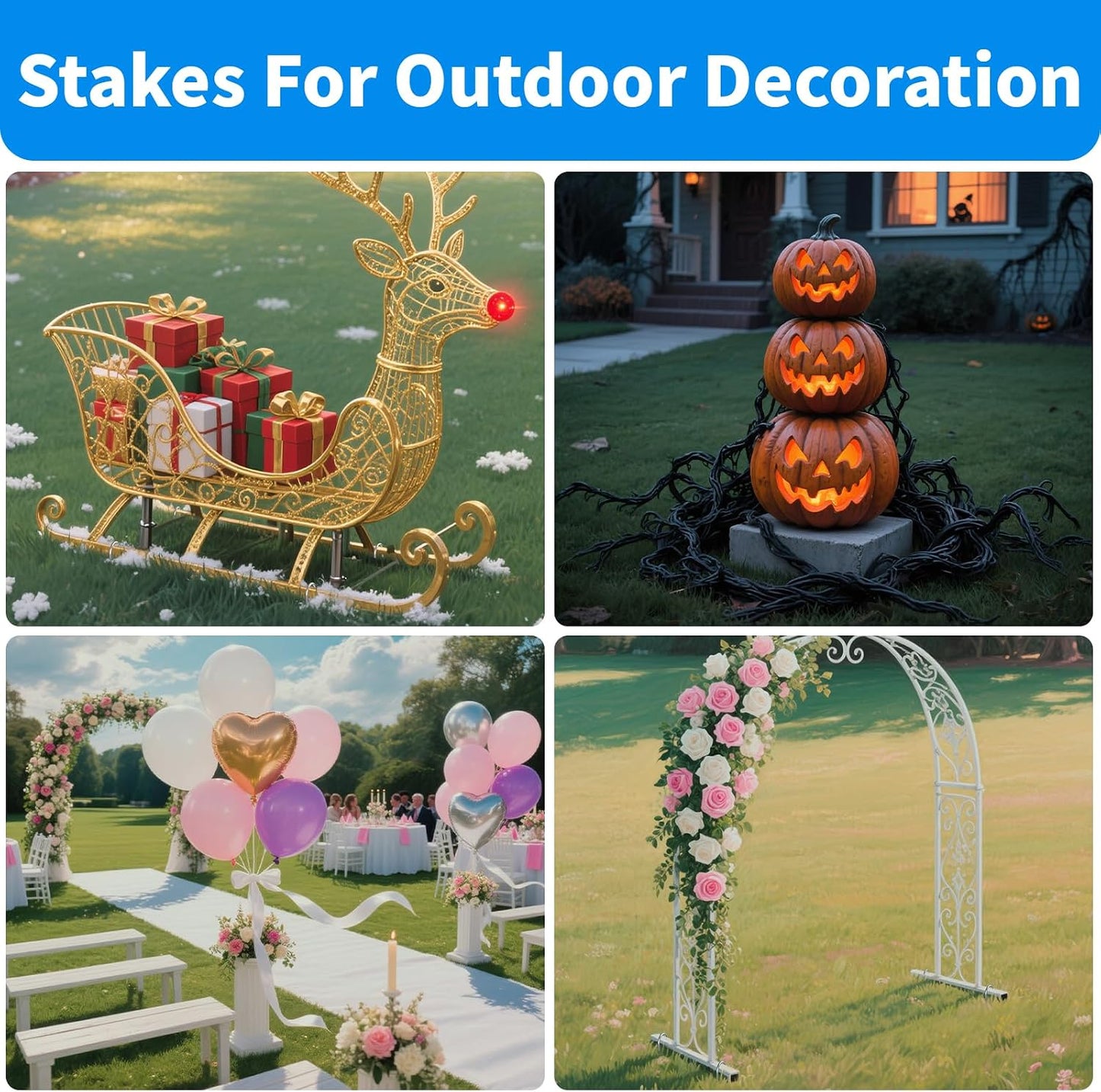 12 Inch 25 Pack Heavy Duty U Shaped Garden Stakes