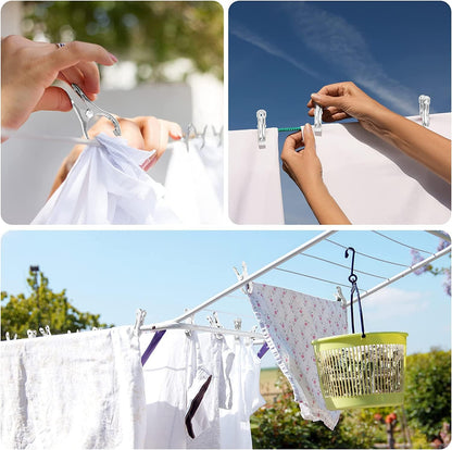 40 PCS Garden Clips, Heavy Duty Stainless Steel Greenhouse Clamps, Greenhouse Clips for Netting, Have a Strong Grip to Hold Down The Shade Cloth or Plant Cover on Garden Hoops or Greenhouse Hoops