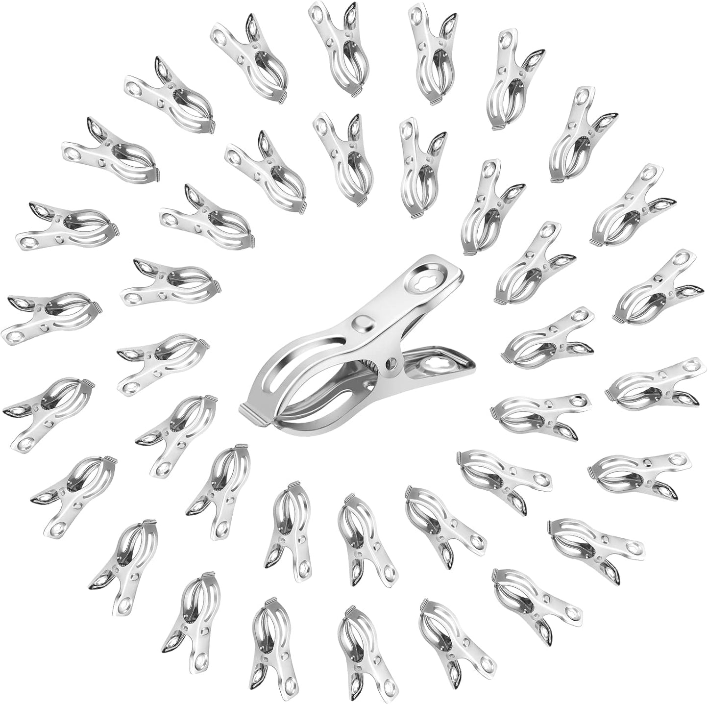 40 PCS Garden Clips, Heavy Duty Stainless Steel Greenhouse Clamps, Greenhouse Clips for Netting, Have a Strong Grip to Hold Down The Shade Cloth or Plant Cover on Garden Hoops or Greenhouse Hoops