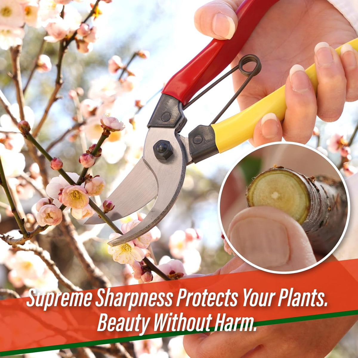 Bypass Pruning Shears 8" - Japanese Hand Pruners Garden Scissors