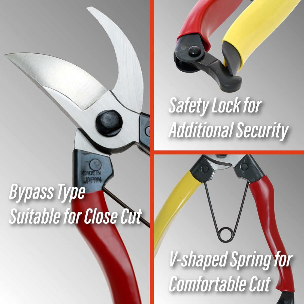 Bypass Pruning Shears 8" - Japanese Hand Pruners Garden Scissors