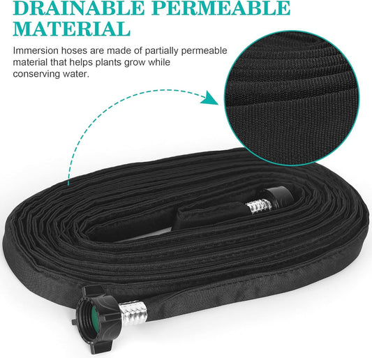 Flat Soaker Hose 10FT for Garden Beds Drip Hose Heavy Duty Save 80% Water for Vegetable Tree (10FT)