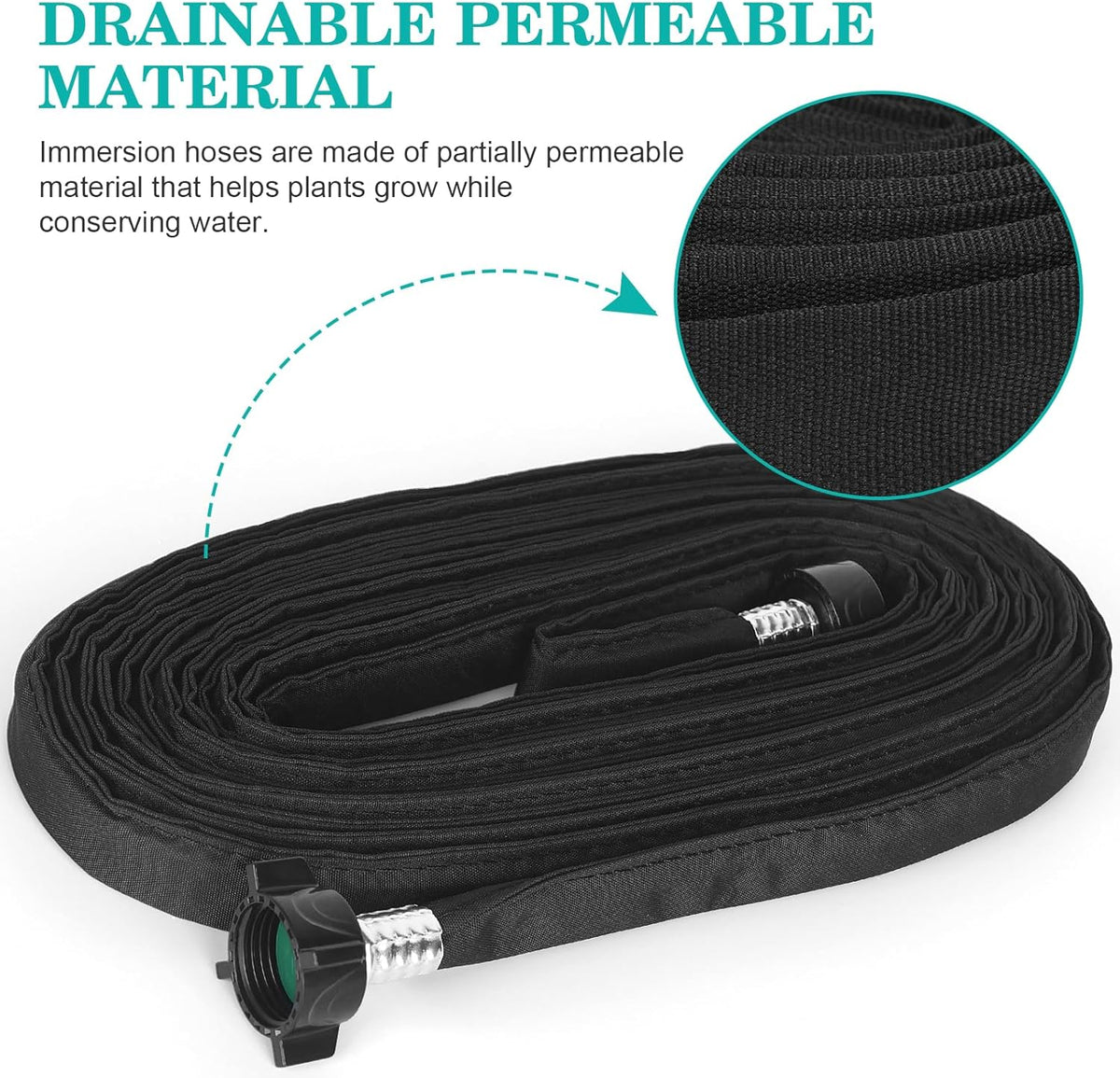 Flat Soaker Hose 10FT for Garden Beds Drip Hose Heavy Duty Save 80% Water for Vegetable Tree (10FT)