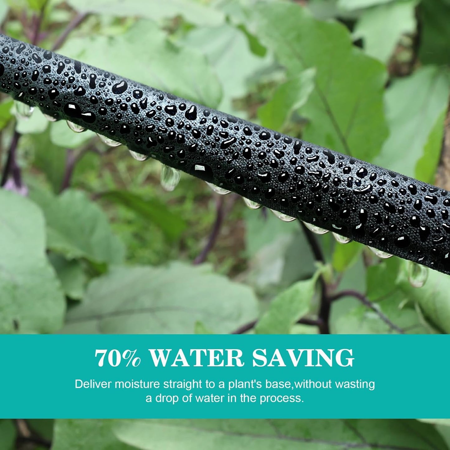 Flat Soaker Hose 10FT for Garden Beds Drip Hose Heavy Duty Save 80% Water for Vegetable Tree (10FT)
