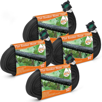 Flat Soaker Hose 10FT for Garden Beds Drip Hose Heavy Duty Save 80% Water for Vegetable Tree (10FT)