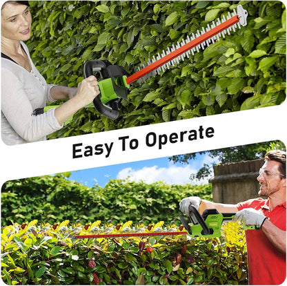 20V Max Hedge Trimmer Cordless, 22 Inch Tree Trimmer with 2 Batteries and Charger, Handheld Electric Trimmers, Grass Shrub Pruning Cutter, Lightweight & Compact Hedge Shear for Garden, Lawn