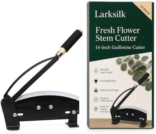 14-Inch Fresh Flower Stem Cutter — Professional Guillotine Cutter for Florists, Flower Farms & Wedding Designers — Mounts to Workbench, Cuts Roses, Lavender, Hydrangea & Woody Stems