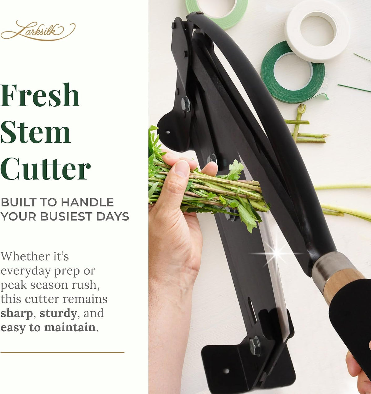 14-Inch Fresh Flower Stem Cutter — Professional Guillotine Cutter for Florists, Flower Farms & Wedding Designers — Mounts to Workbench, Cuts Roses, Lavender, Hydrangea & Woody Stems