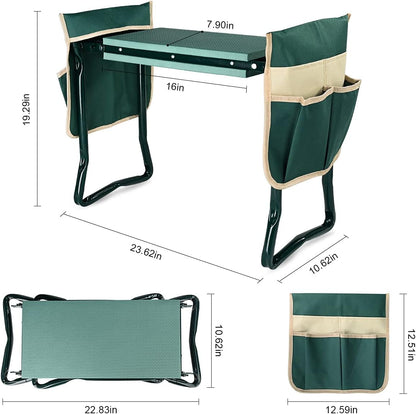 Upgraded Garden Kneeler and Seat with Thicken & Widen Soft Kneeling Pad,Heavy Duty Foldable Gardener Stool with 2 Tool Pouches,Gardening Gifts for Women Mom Men Seniors¡­…