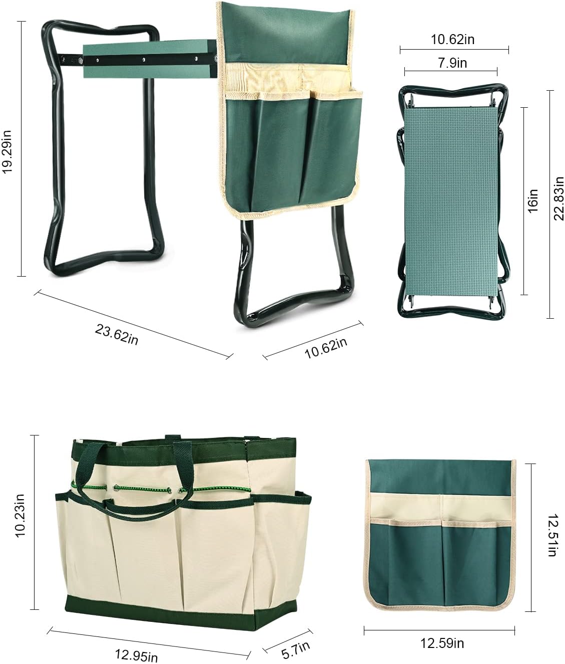 Upgraded Garden Kneeler and Seat with Thicken & Widen Soft Kneeling Pad,Heavy Duty Foldable Gardener Stool with 2 Tool Pouches,Gardening Gifts for Women Mom Men Seniors¡­…