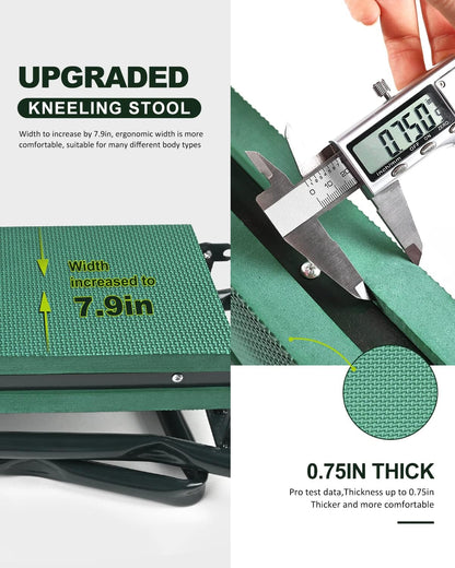 Upgraded Garden Kneeler and Seat with Thicken & Widen Soft Kneeling Pad,Heavy Duty Foldable Gardener Stool with 2 Tool Pouches,Gardening Gifts for Women Mom Men Seniors¡­…