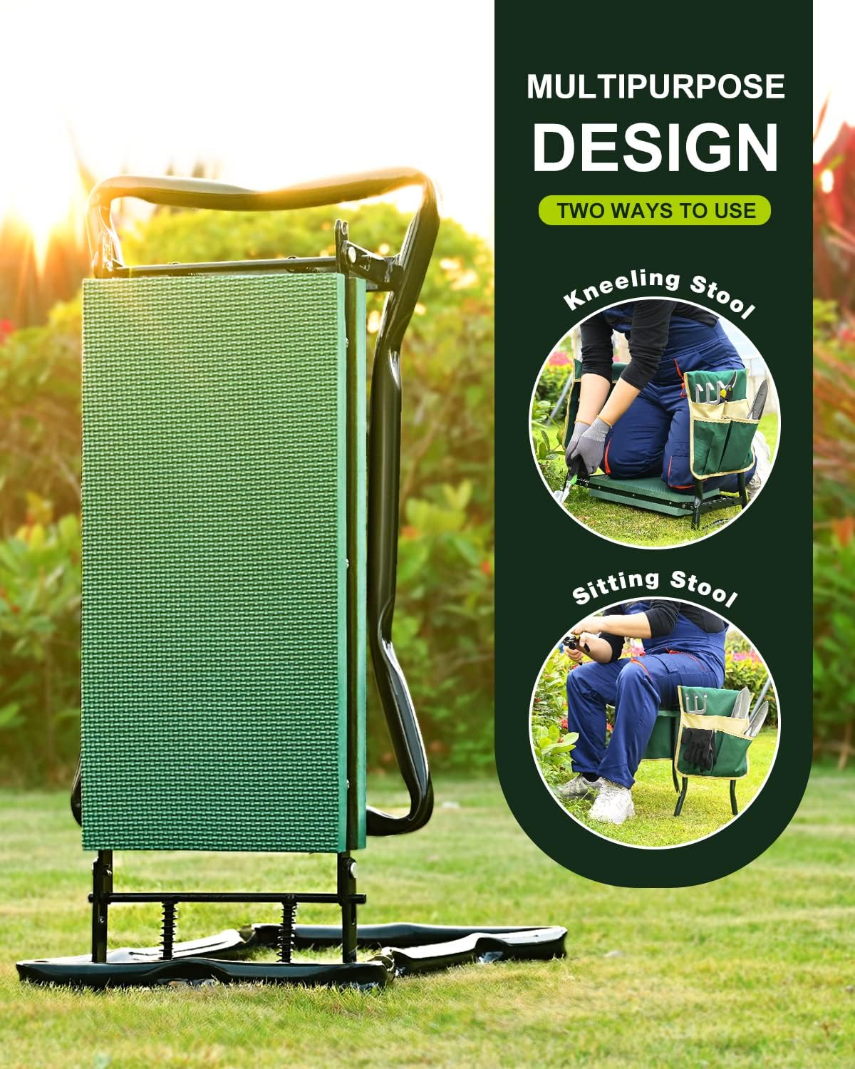 Upgraded Garden Kneeler and Seat with Thicken & Widen Soft Kneeling Pad,Heavy Duty Foldable Gardener Stool with 2 Tool Pouches,Gardening Gifts for Women Mom Men Seniors¡­…