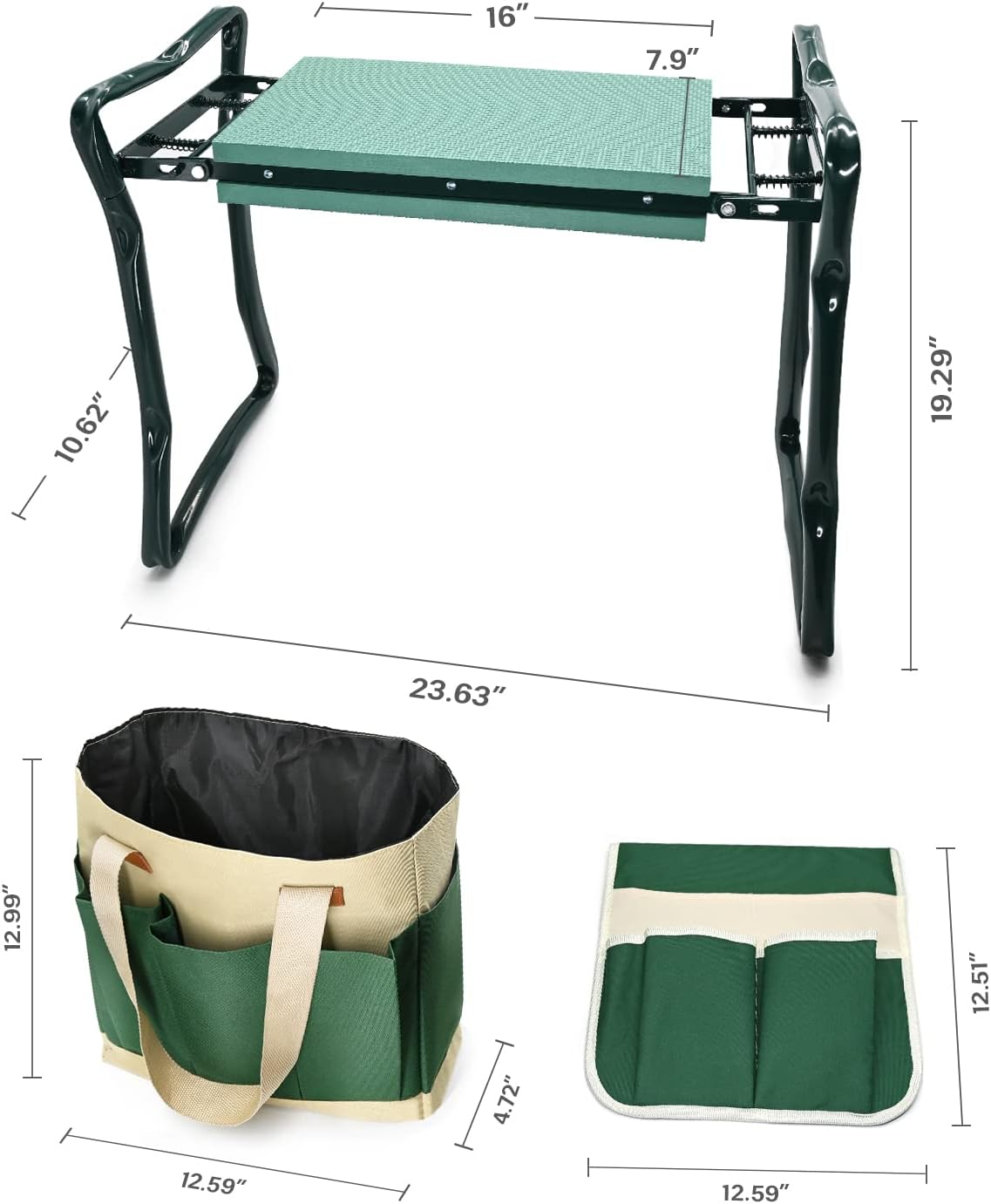 Upgraded Garden Kneeler and Seat with Thicken & Widen Soft Kneeling Pad,Heavy Duty Foldable Gardener Stool with 2 Tool Pouches,Gardening Gifts for Women Mom Men Seniors¡­…