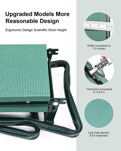 Upgraded Garden Kneeler and Seat with Thicken & Widen Soft Kneeling Pad,Heavy Duty Foldable Gardener Stool with 2 Tool Pouches,Gardening Gifts for Women Mom Men Seniors¡­…