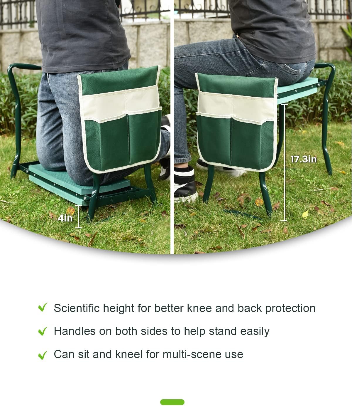 Upgraded Garden Kneeler and Seat with Thicken & Widen Soft Kneeling Pad,Heavy Duty Foldable Gardener Stool with 2 Tool Pouches,Gardening Gifts for Women Mom Men Seniors¡­…