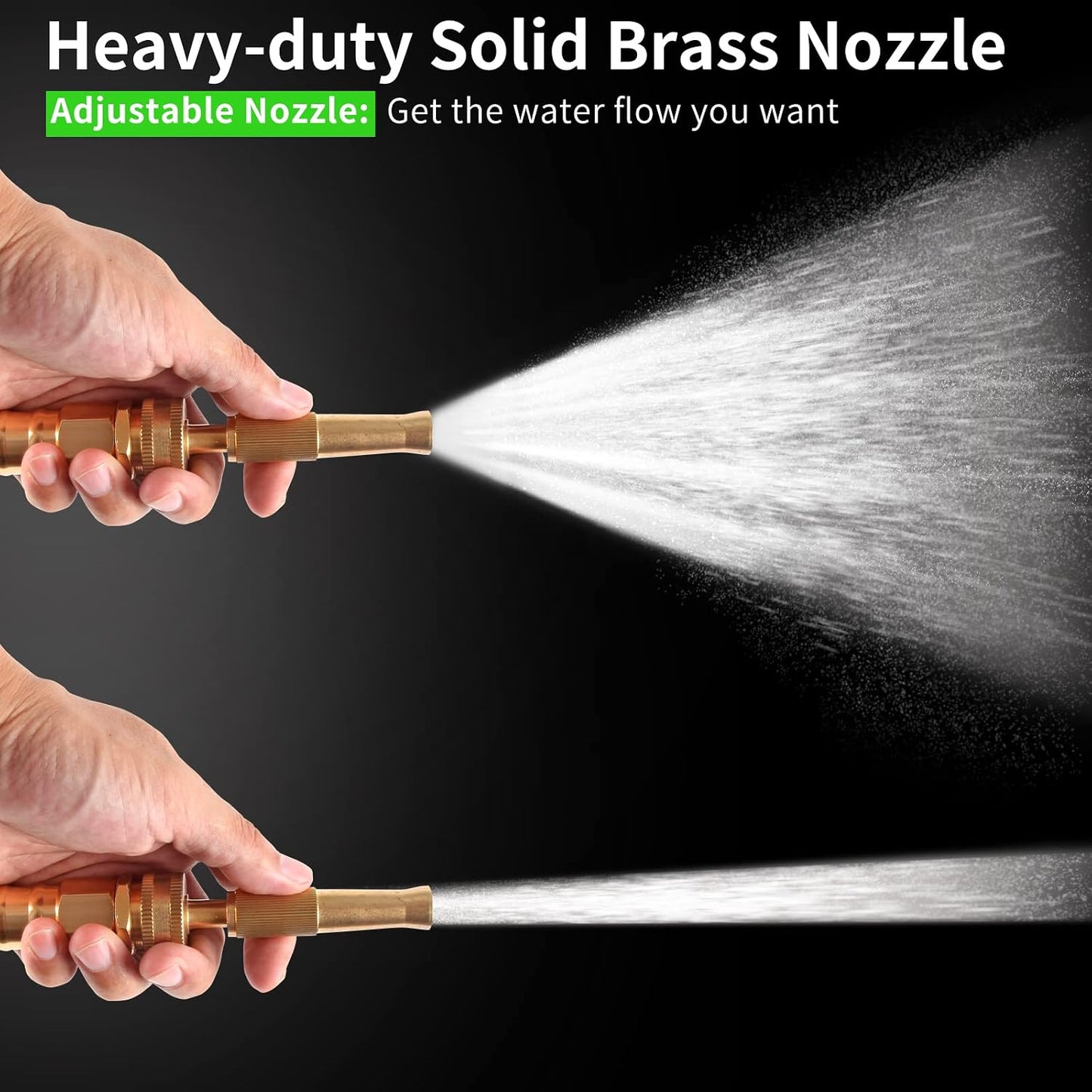 304 Stainless Steel Garden Hose, 100 ft Metal Garden Hose with 3/4" Connector Fittings and Sprayer, Heavy Duty Kink Free Flexible Outdoor Water Hose, Blue