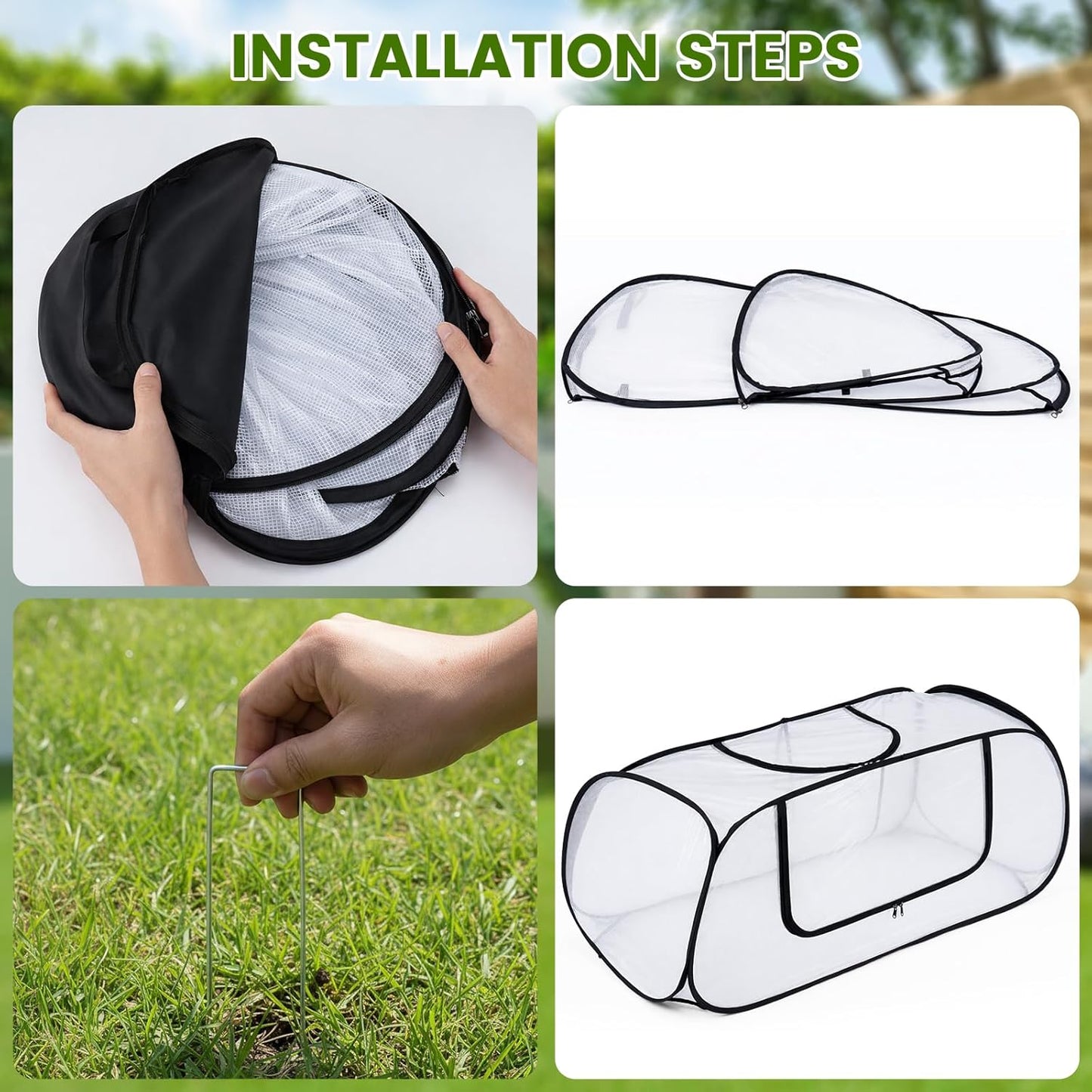 Garden Netting Raised Beds Cover Pop Up Garden Plant Cover with Storage Bag
