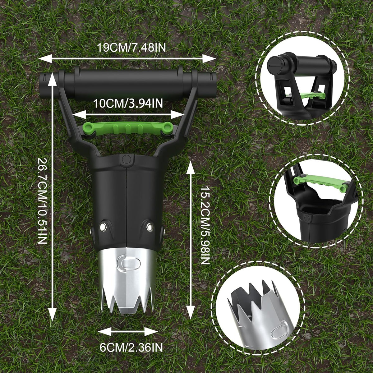 Sturdy Bulb Planter, 5 inches Depth Hand Bulb Planting Tool, Heavt Duty Stainless Steel Garden Soil Release Tool & Transplanter for Plants Seeds and Digging Tulips