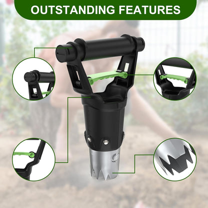 Sturdy Bulb Planter, 5 inches Depth Hand Bulb Planting Tool, Heavt Duty Stainless Steel Garden Soil Release Tool & Transplanter for Plants Seeds and Digging Tulips