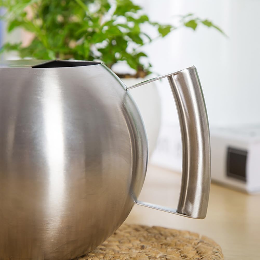 Watering Can with Long Spout and Comfortable Handle, 35 oz/1000ml Small Watering Can for Indoor Plants, Stainless Steel Garden Watering Pot for Indoor House Plants Bonsai Flower Decorative