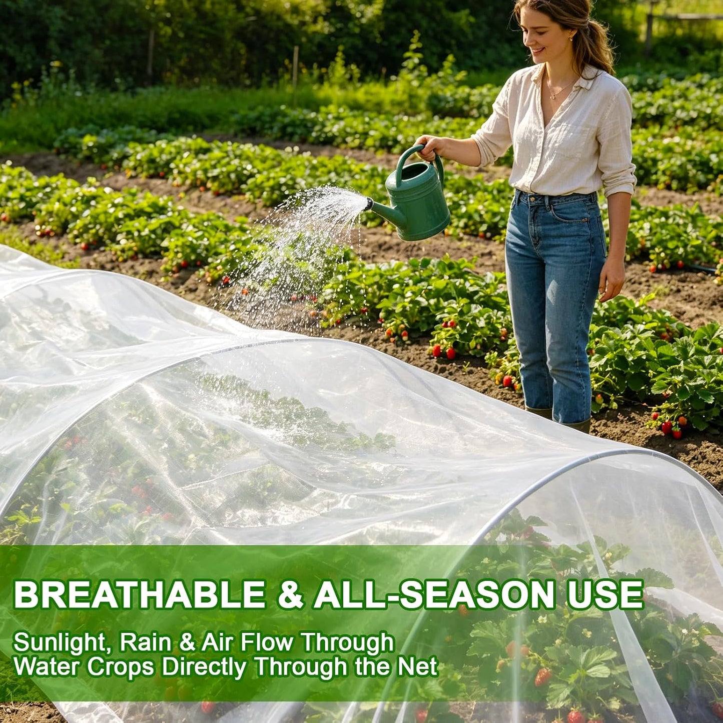 4×10 FT Garden Netting, Ultra Fine Mesh Pest Barrier, Plant Covers Row Cover for Vegetables Fruits Flowers, Greenhouse Raised Bed Screen Protect Plants from Birds Bugs