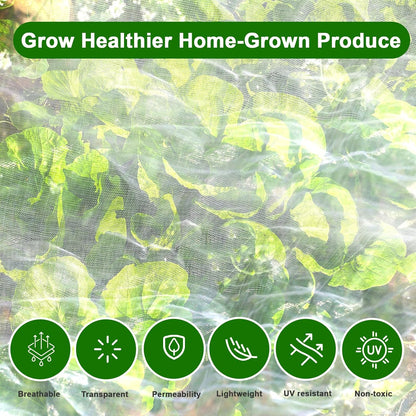 4×10 FT Garden Netting, Ultra Fine Mesh Pest Barrier, Plant Covers Row Cover for Vegetables Fruits Flowers, Greenhouse Raised Bed Screen Protect Plants from Birds Bugs