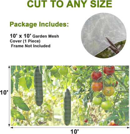 4×10 FT Garden Netting, Ultra Fine Mesh Pest Barrier, Plant Covers Row Cover for Vegetables Fruits Flowers, Greenhouse Raised Bed Screen Protect Plants from Birds Bugs
