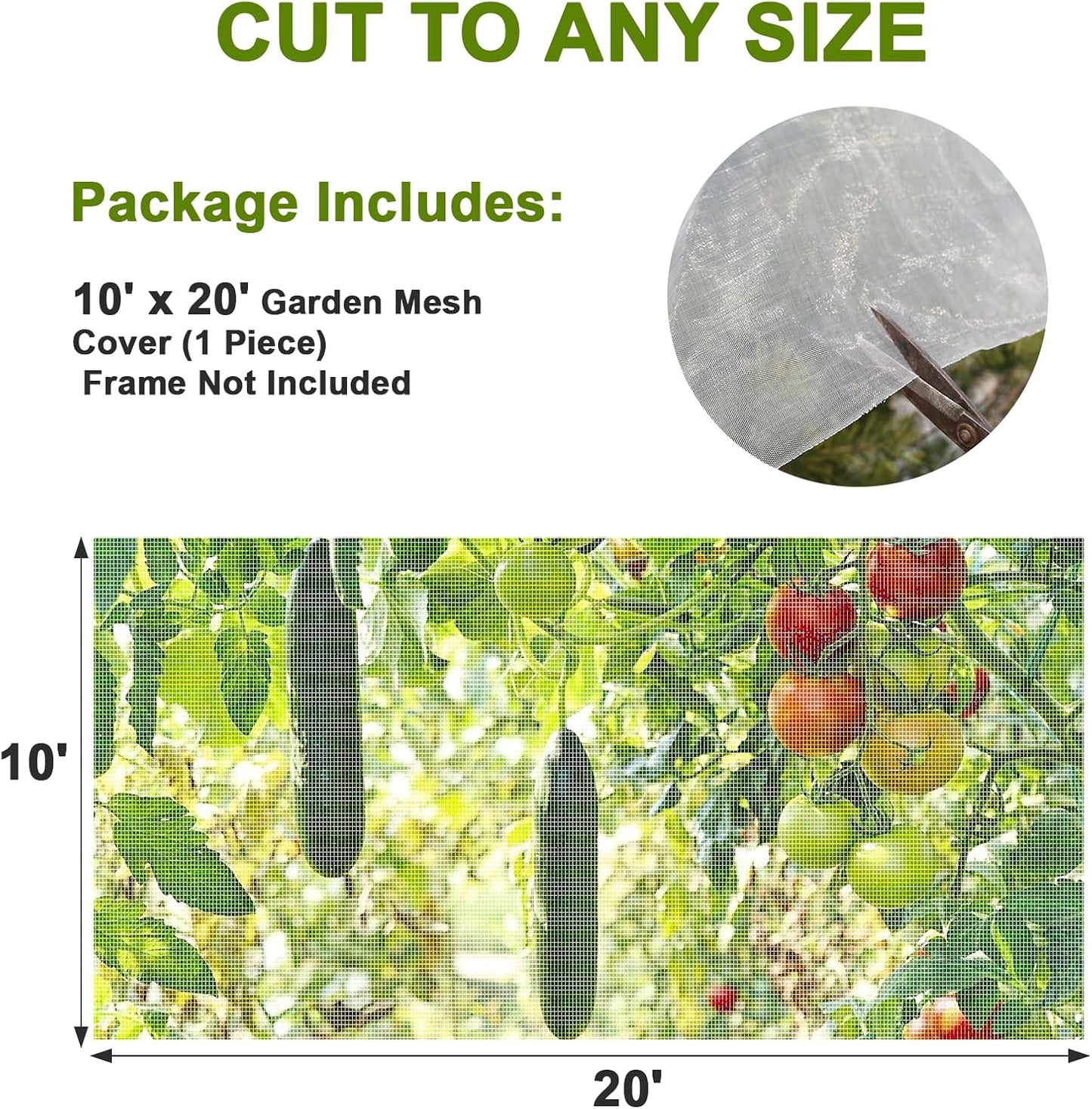 4×10 FT Garden Netting, Ultra Fine Mesh Pest Barrier, Plant Covers Row Cover for Vegetables Fruits Flowers, Greenhouse Raised Bed Screen Protect Plants from Birds Bugs