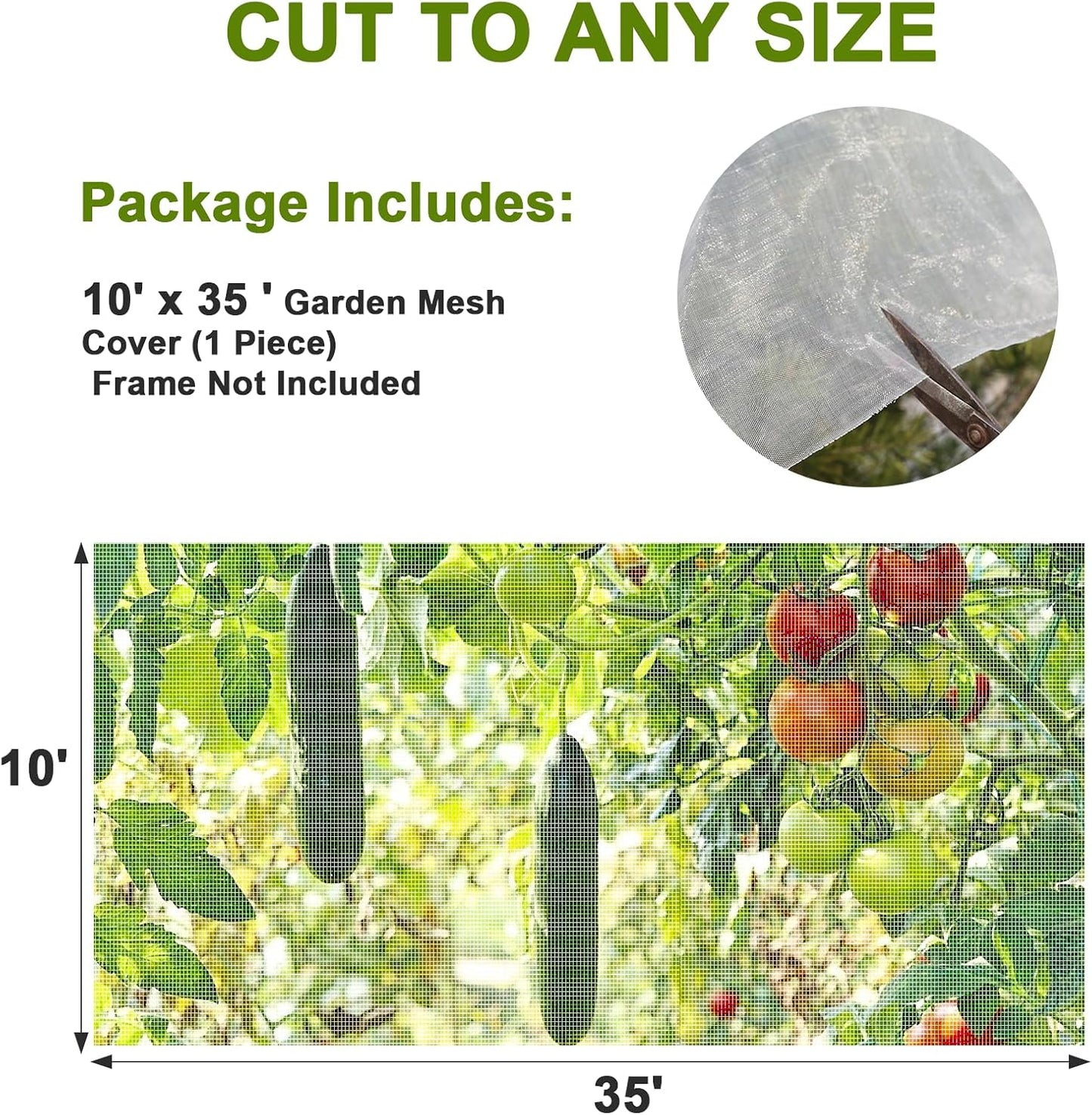 4×10 FT Garden Netting, Ultra Fine Mesh Pest Barrier, Plant Covers Row Cover for Vegetables Fruits Flowers, Greenhouse Raised Bed Screen Protect Plants from Birds Bugs