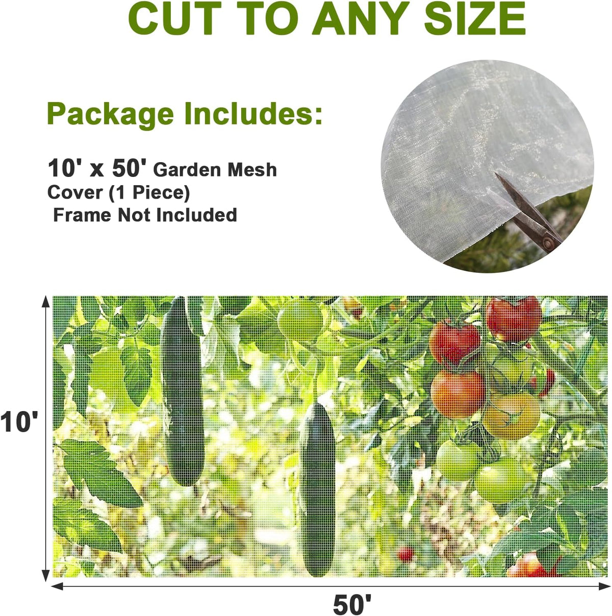4×10 FT Garden Netting, Ultra Fine Mesh Pest Barrier, Plant Covers Row Cover for Vegetables Fruits Flowers, Greenhouse Raised Bed Screen Protect Plants from Birds Bugs