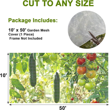 4×10 FT Garden Netting, Ultra Fine Mesh Pest Barrier, Plant Covers Row Cover for Vegetables Fruits Flowers, Greenhouse Raised Bed Screen Protect Plants from Birds Bugs