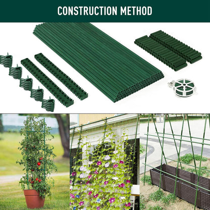 125pcs Garden Stakes Kit: Includes 40 Sets of Fiberglass Plant Sticks Supports & Accessories for DIY 4ft, 5ft, 6ft, 7ft Stakes for Tomato, Vegetables, Indoor & Outdoor Gardening Supplies