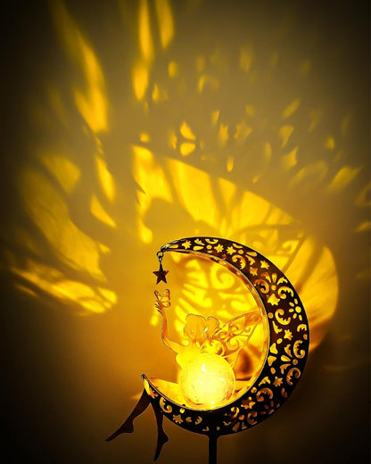 Solar Fairy Moon Garden Stake Light, Outdoor Yard Patio Decor Gift
