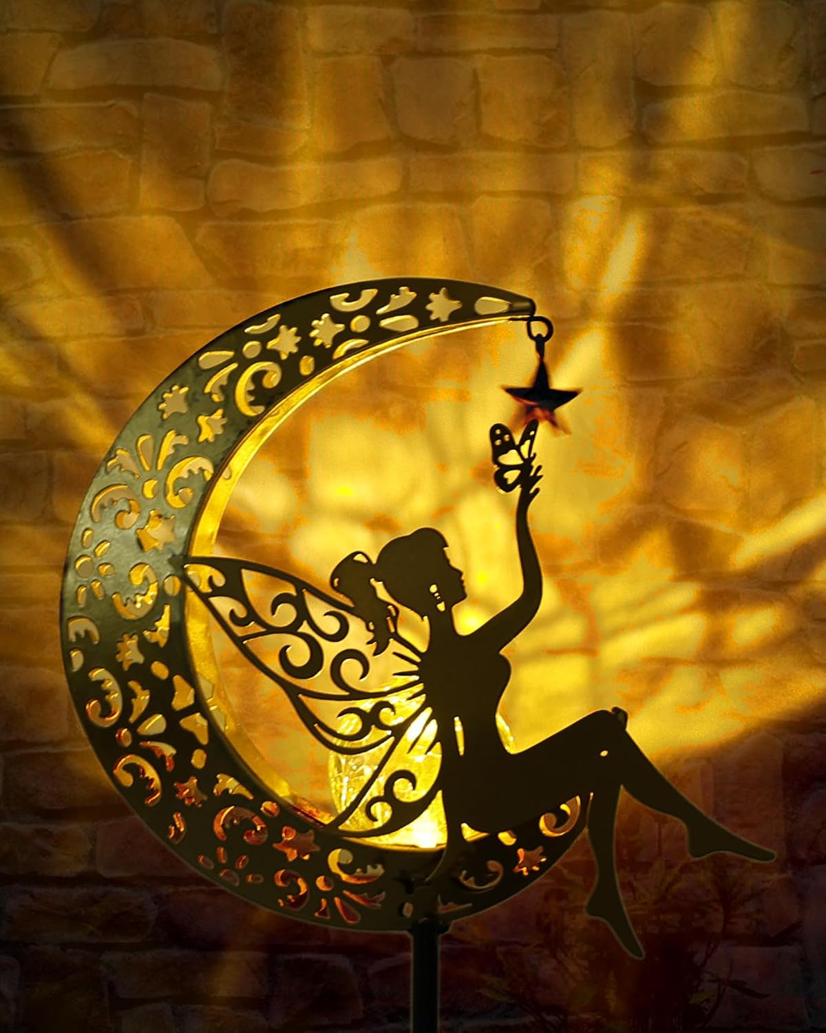 Solar Fairy Moon Garden Stake Light, Outdoor Yard Patio Decor Gift