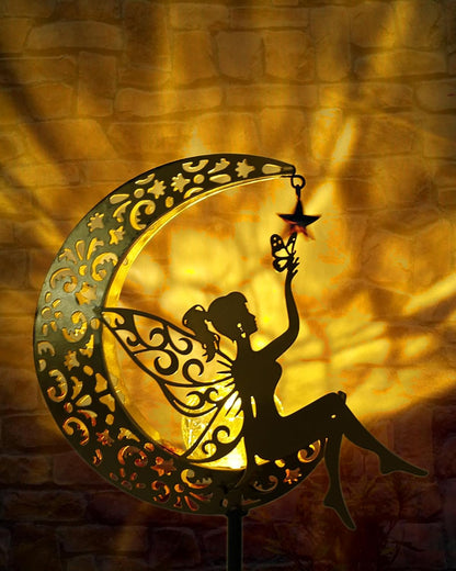 Solar Fairy Moon Garden Stake Light, Outdoor Yard Patio Decor Gift