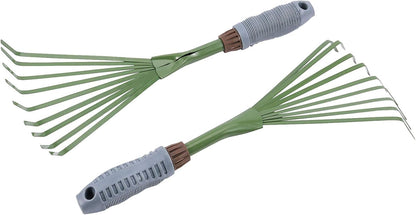 5 PCS 9 Teeth Garden Hand Rake, Small Hand Fan Rake with Non Slip Grip, Thicken Hand Rakes Garden Tool for Gardening, 15.4 x 6.3 x 1.7 Inch