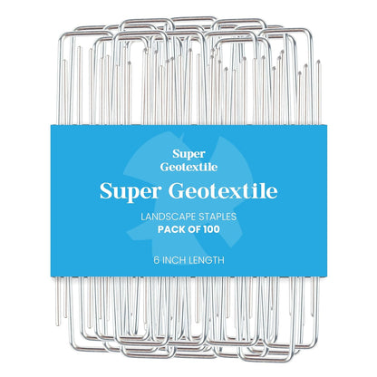 Landscape Staples - Heavy Duty 11 Gauge Galvanized U-Shaped Sod Pins for Weed Barrier and Landscaping Fabric Stakes - 1" x 6" (100 pcs)