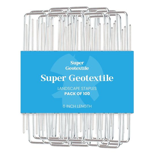 Landscape Staples - Heavy Duty 11 Gauge Galvanized U-Shaped Sod Pins for Weed Barrier and Landscaping Fabric Stakes - 1" x 6" (100 pcs)