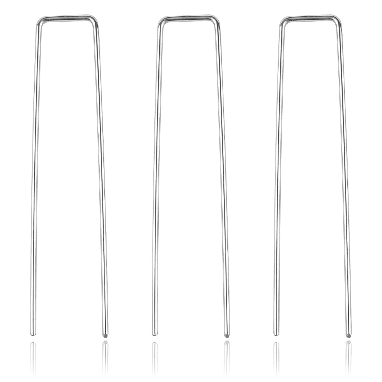 Landscape Staples - Heavy Duty 11 Gauge Galvanized U-Shaped Sod Pins for Weed Barrier and Landscaping Fabric Stakes - 1" x 6" (100 pcs)
