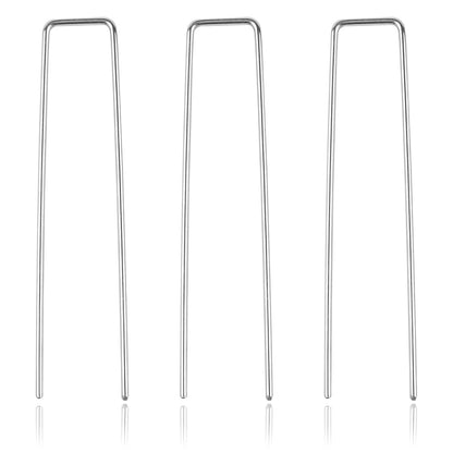 Landscape Staples - Heavy Duty 11 Gauge Galvanized U-Shaped Sod Pins for Weed Barrier and Landscaping Fabric Stakes - 1" x 6" (100 pcs)