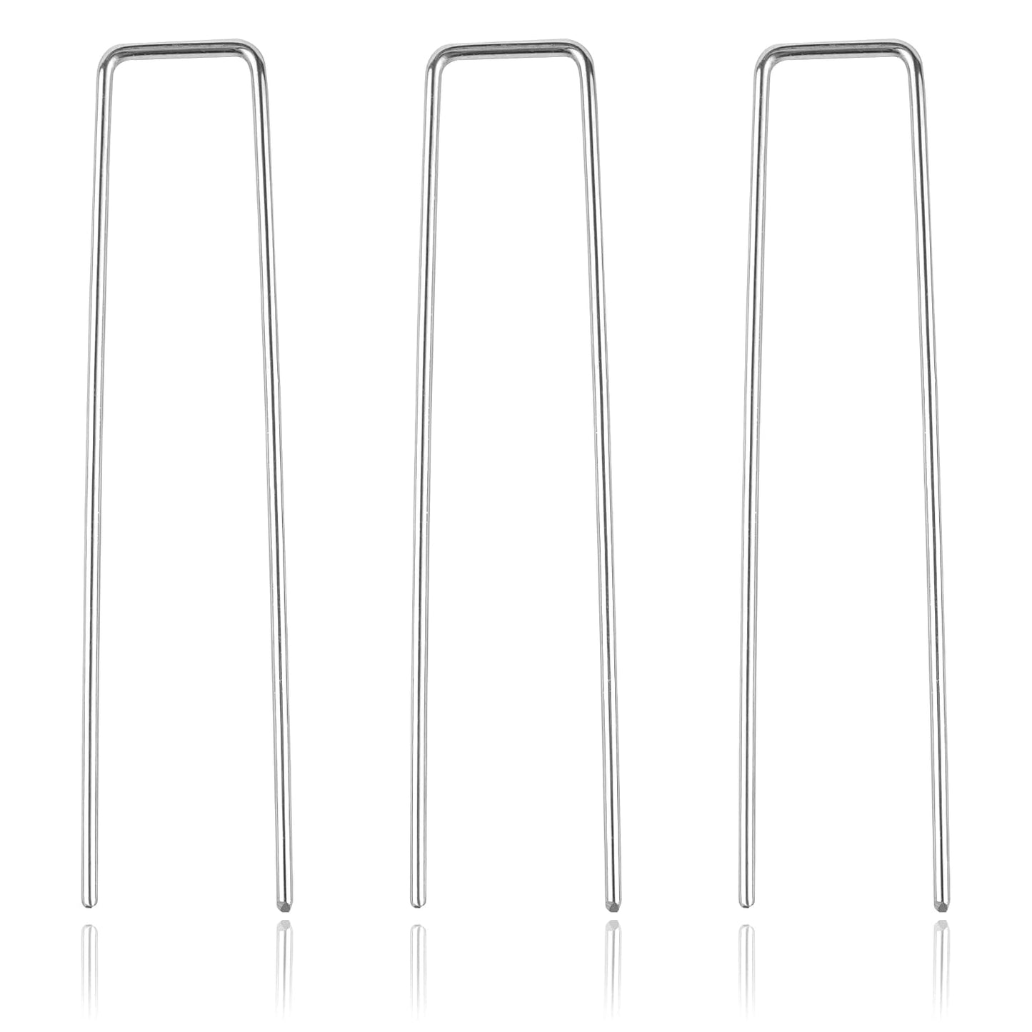 Landscape Staples - Heavy Duty 11 Gauge Galvanized U-Shaped Sod Pins for Weed Barrier and Landscaping Fabric Stakes - 1" x 6" (100 pcs)