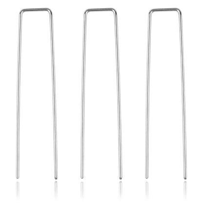 Landscape Staples - Heavy Duty 11 Gauge Galvanized U-Shaped Sod Pins for Weed Barrier and Landscaping Fabric Stakes - 1" x 6" (100 pcs)