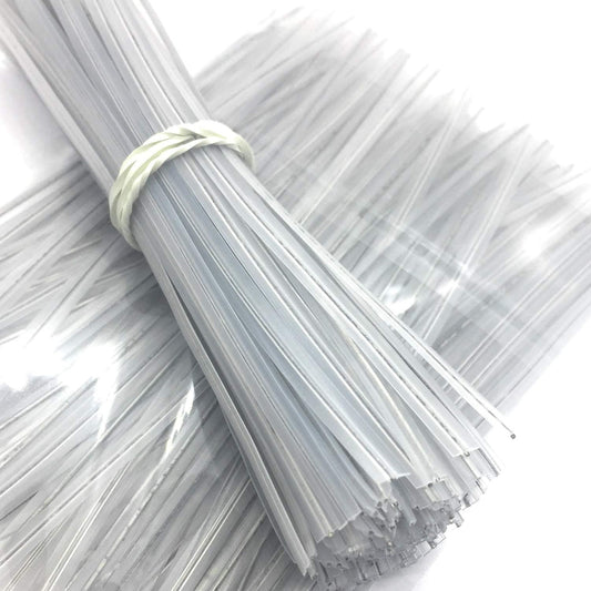 100pcs clear Heavy Duty 8" pre-cut plastic twist ties - wire gauge #23