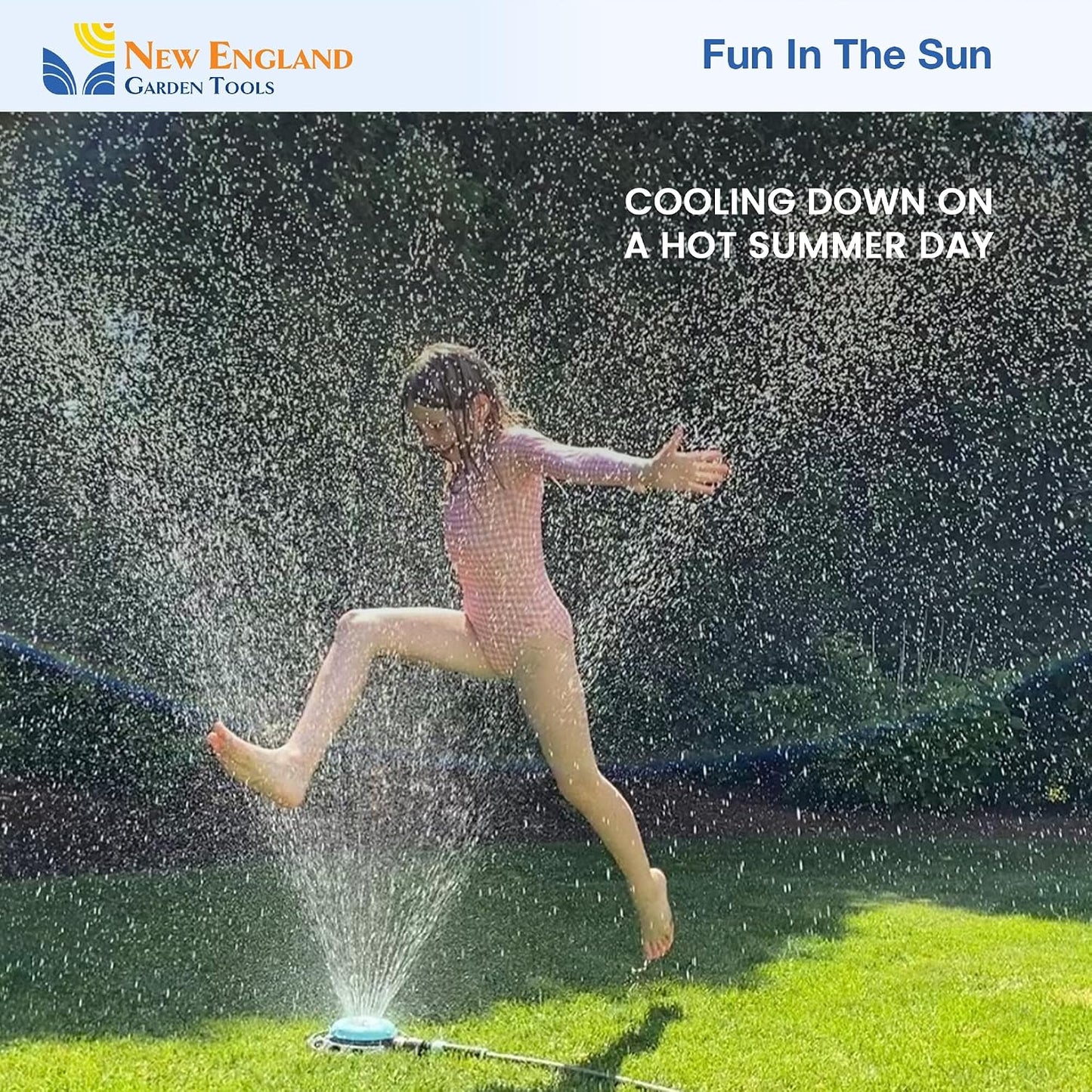 Multi-Pattern Spot Sprinkler 400001 - Adjustable 9 Spray Patterns, Heavy-Duty Metal Base, Decorative Turret Design, Versatile Lawn & Garden Watering, Durable Build