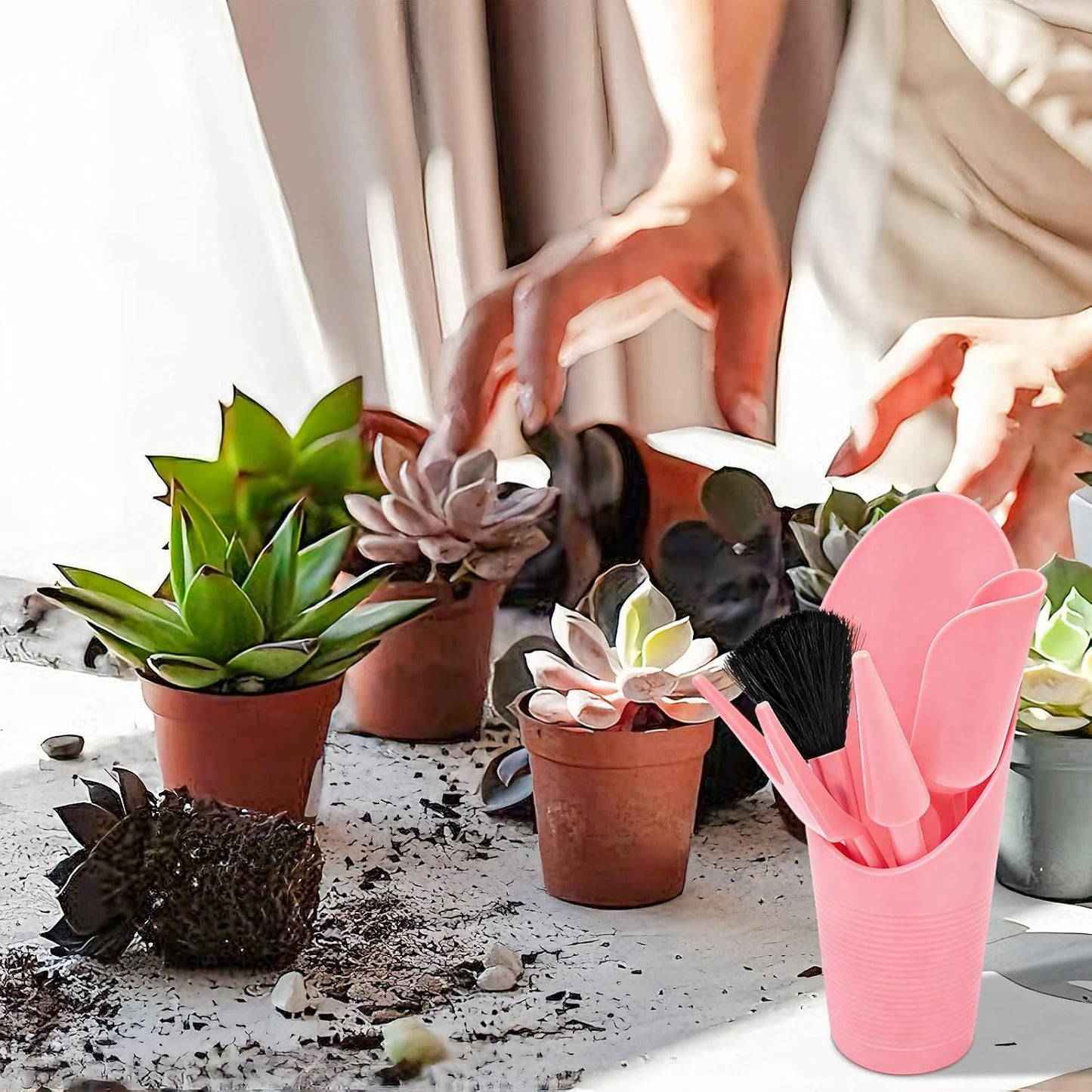 25 Pcs Bonsai Soil Scoop Set, Small Mini Gardening Tools, Garden Hand Tools Kit for Indoor Plant Care, Succulent Planting Tools for Planting, Transplanting Digging (Colorful)