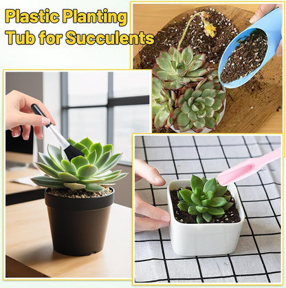 25 Pcs Bonsai Soil Scoop Set, Small Mini Gardening Tools, Garden Hand Tools Kit for Indoor Plant Care, Succulent Planting Tools for Planting, Transplanting Digging (Colorful)
