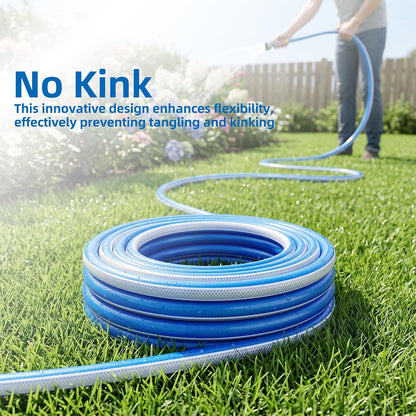 Short Leader Garden Hose 3/4 in. x 10 ft. -Heavy Duty Durable Flexible Lightweight PVC Water Pipe for Lawn Care, Reel Cart & Equipment Connection -Kink Free, No Leaking, Female to Female Fittings